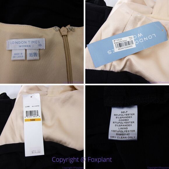 NWT London‎ Times Sheath short sleeve, scoop neck dress, 16W - Picture 11 of 16